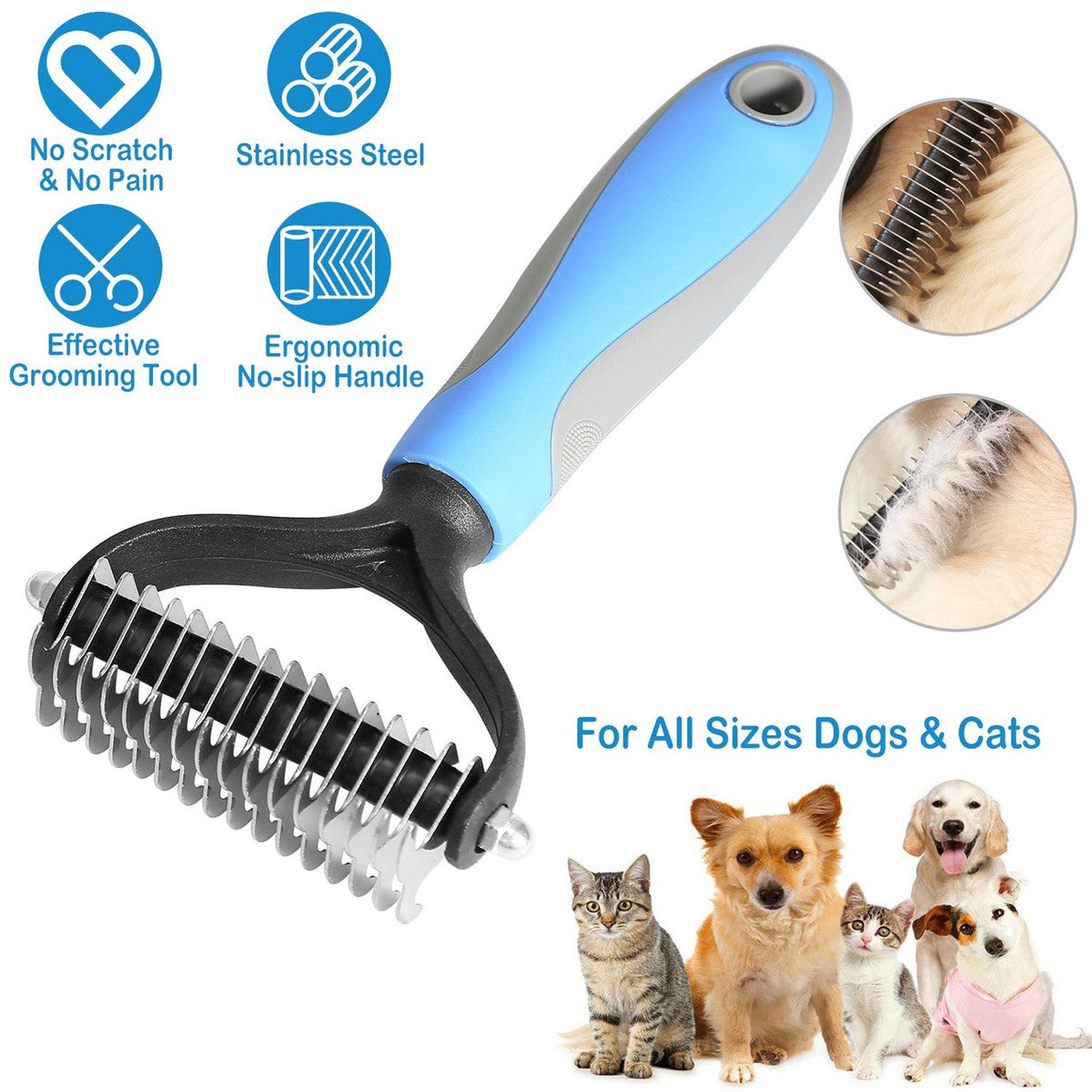 🐾✨ Professional Deshedding Tool – Less Shedding, Happier Pets & Cleaner Homes 💖